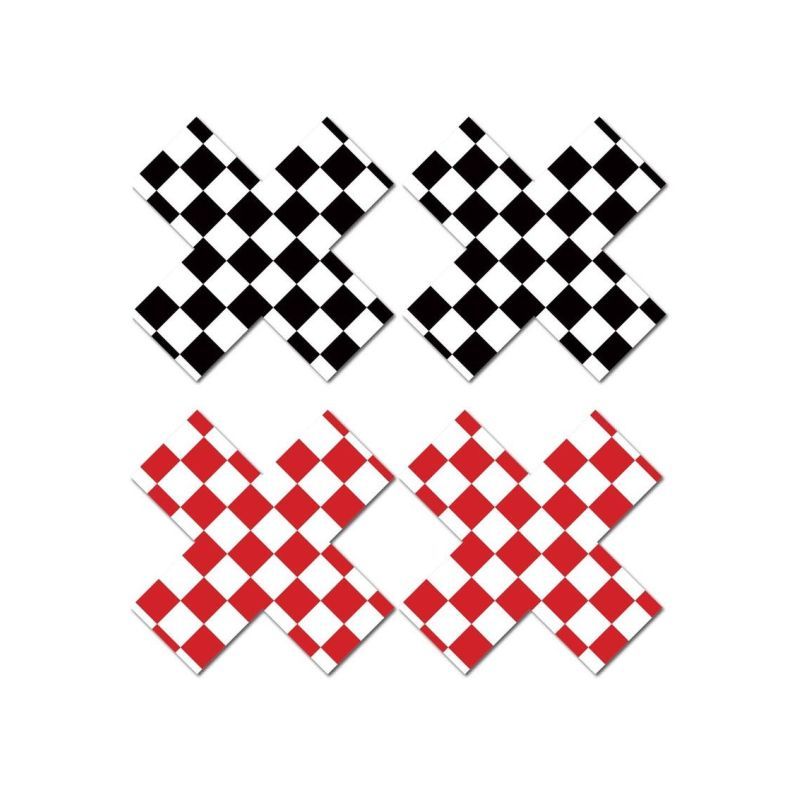Off The Wall Pasties Set with Black and Red Checkered Design Default Title Pasties