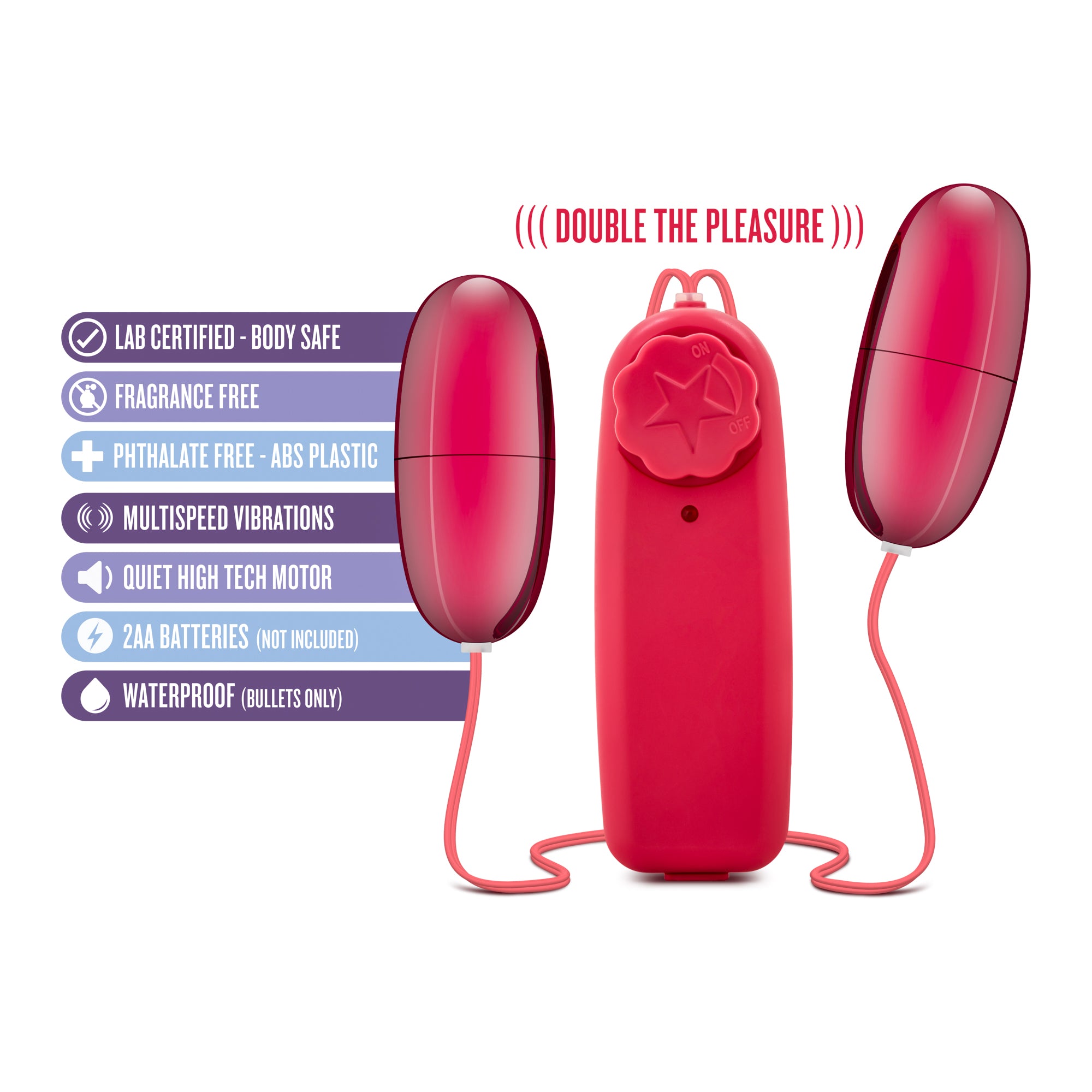 B Yours Double Pop Eggs Cerise Vibrating Pleasure Set > Vibrators > Mini Vibrators