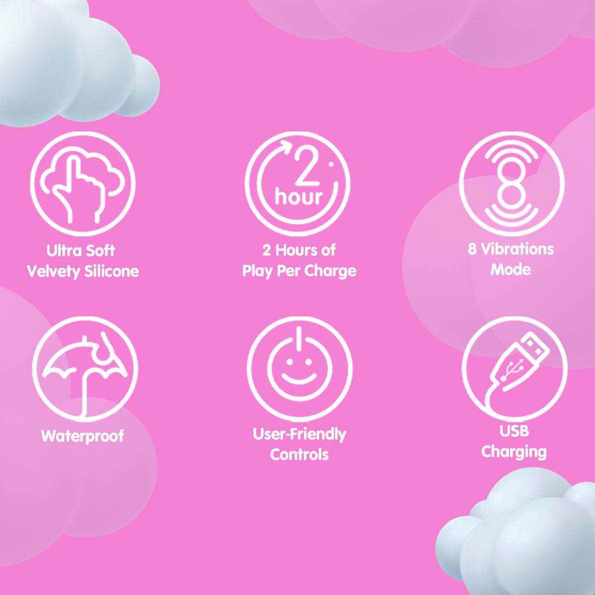 Skins Touch The Wand 165mm Silicone Rechargeable Wand Vibrator > Vibrators > Standard Vibrators