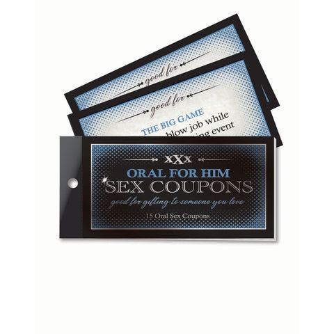 Oral For Him Erotic Sex Coupons Set of 15 Adult Intimacy Games Default Title Gag Gifts & Novelties