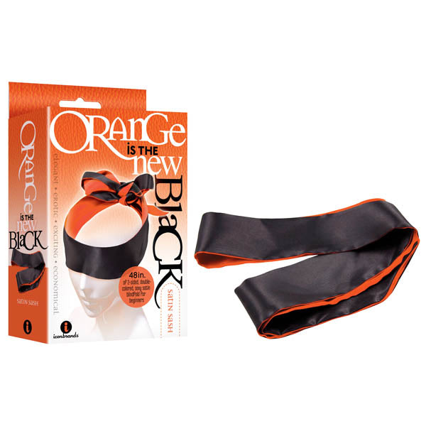 Orange Is The New Satin Sash Orange Blindfold Black Blindfold