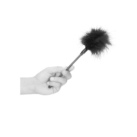 Ouch Black and White Feather Tickler Black Feather Crop Whips & Paddles