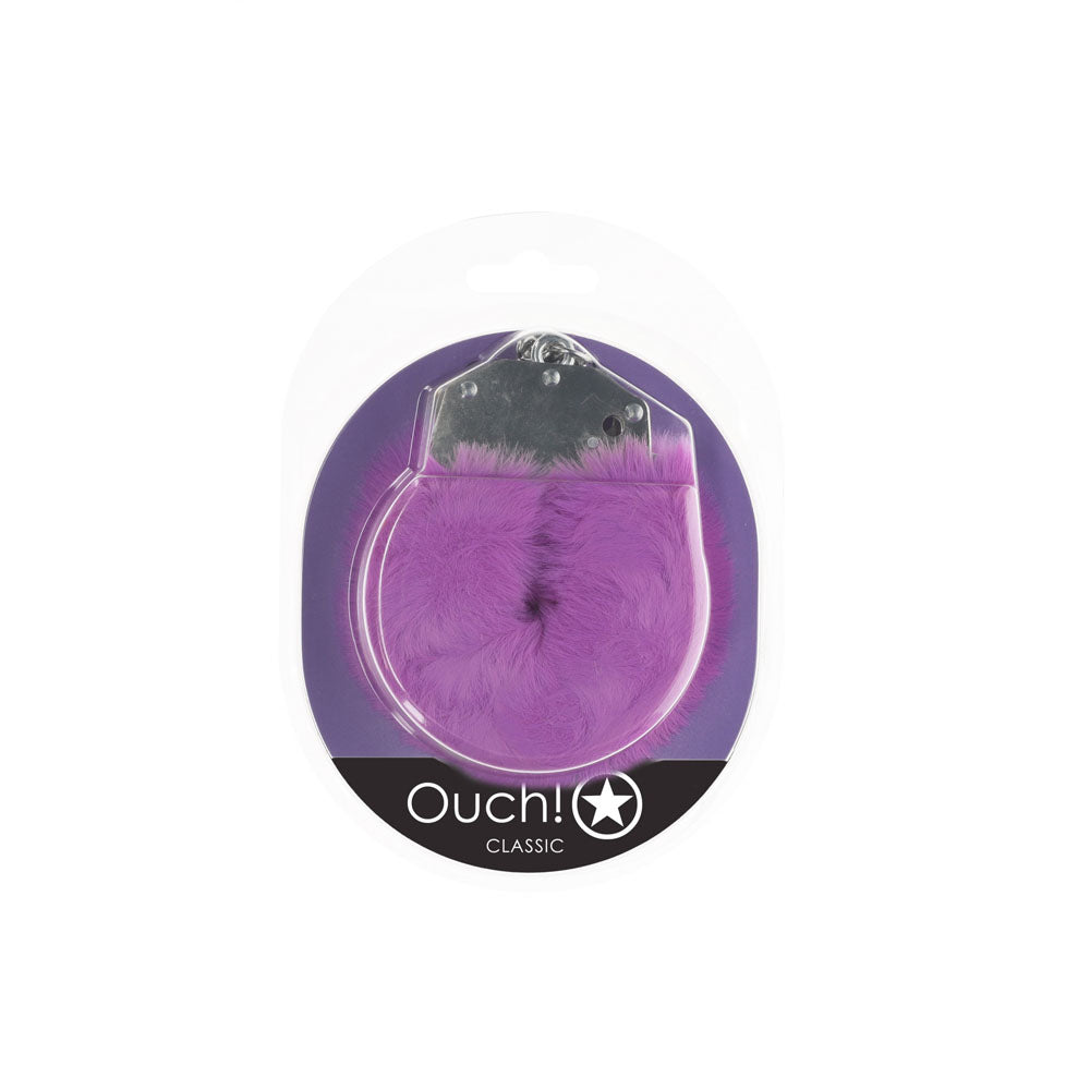 Ouch Classic Fluffy Cuffs Purple Soft Restraints Secondary image