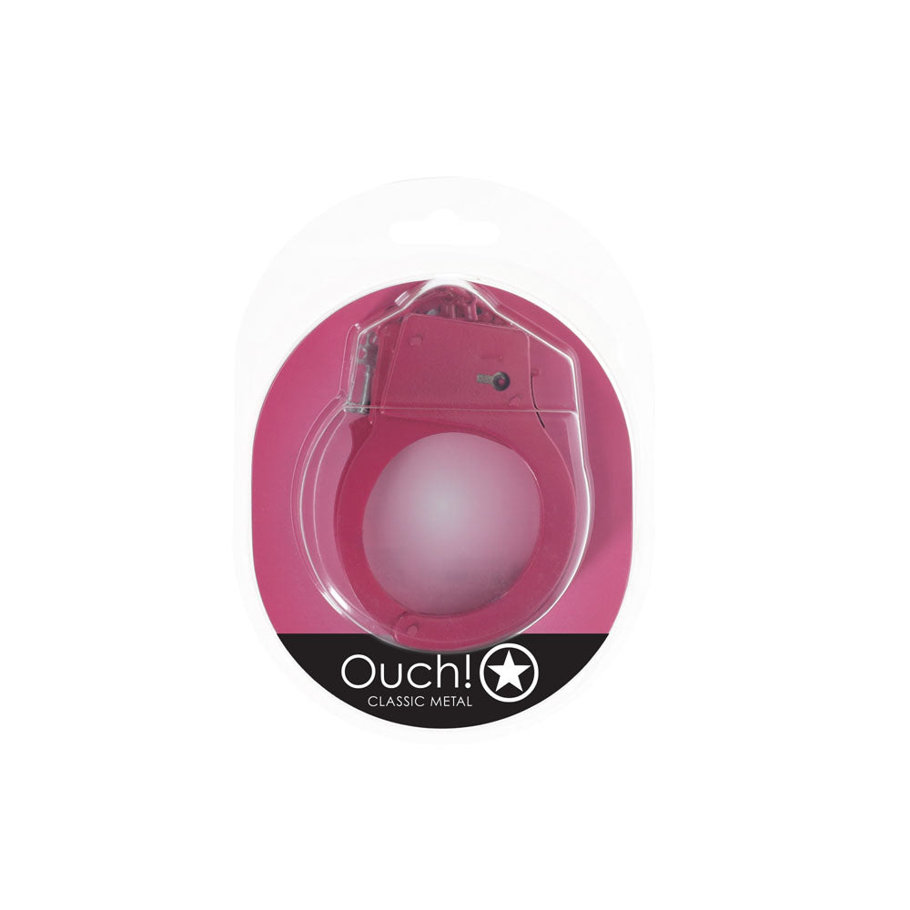 Ouch Classic Metal Cuffs Pink Restraints Secondary image
