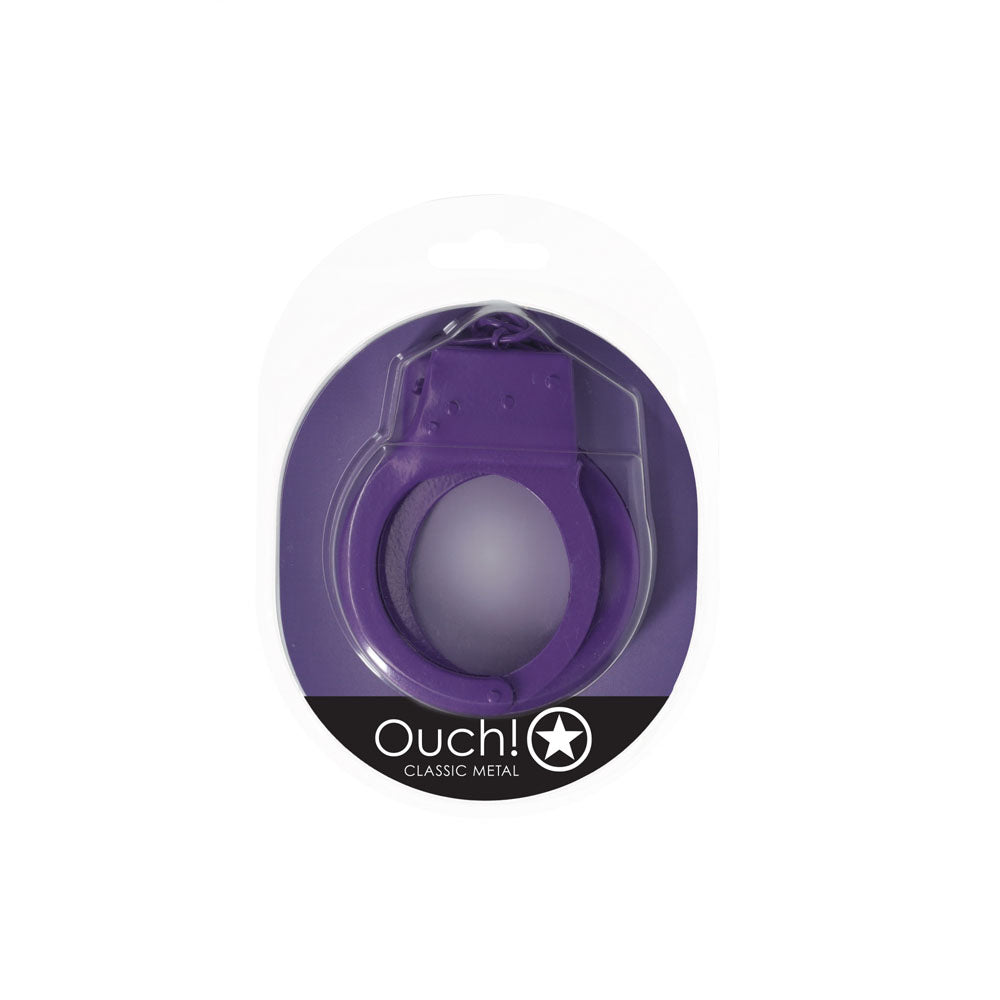 Ouch Classic Metal Cuffs Purple Restraints Secondary image