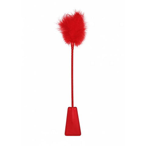 Ouch Crop With Feather Red Whip Default Title Whips & Paddles