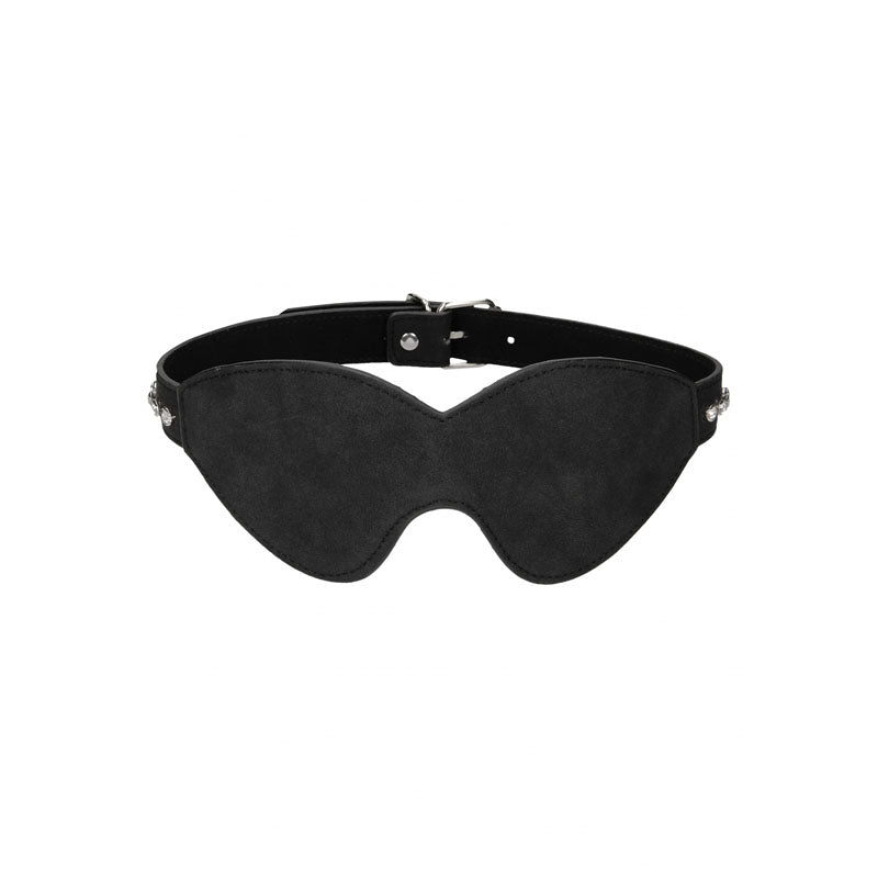 Ouch Diamond Studded Eye Mask - Faux Leather Adult Accessory Masks