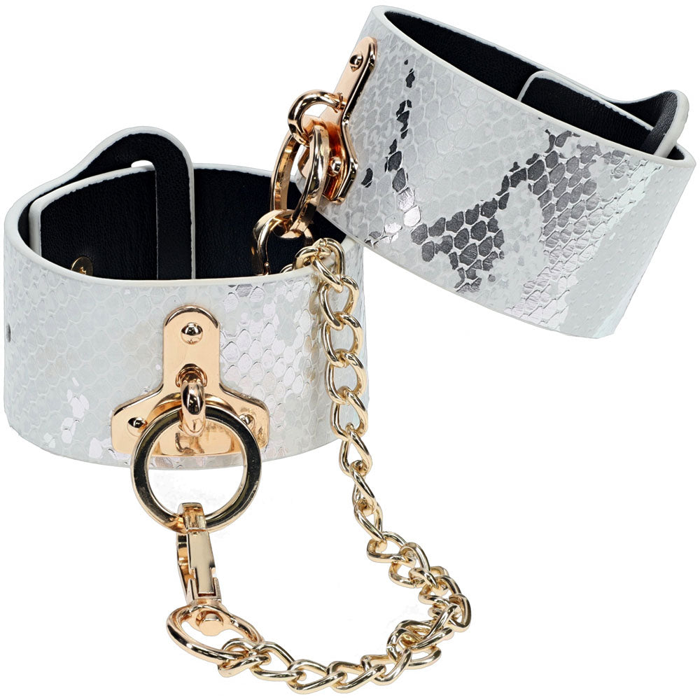 Ouch Florence Collection Handcuffs Premium Bonded Leather Iridescent Finish Secondary image