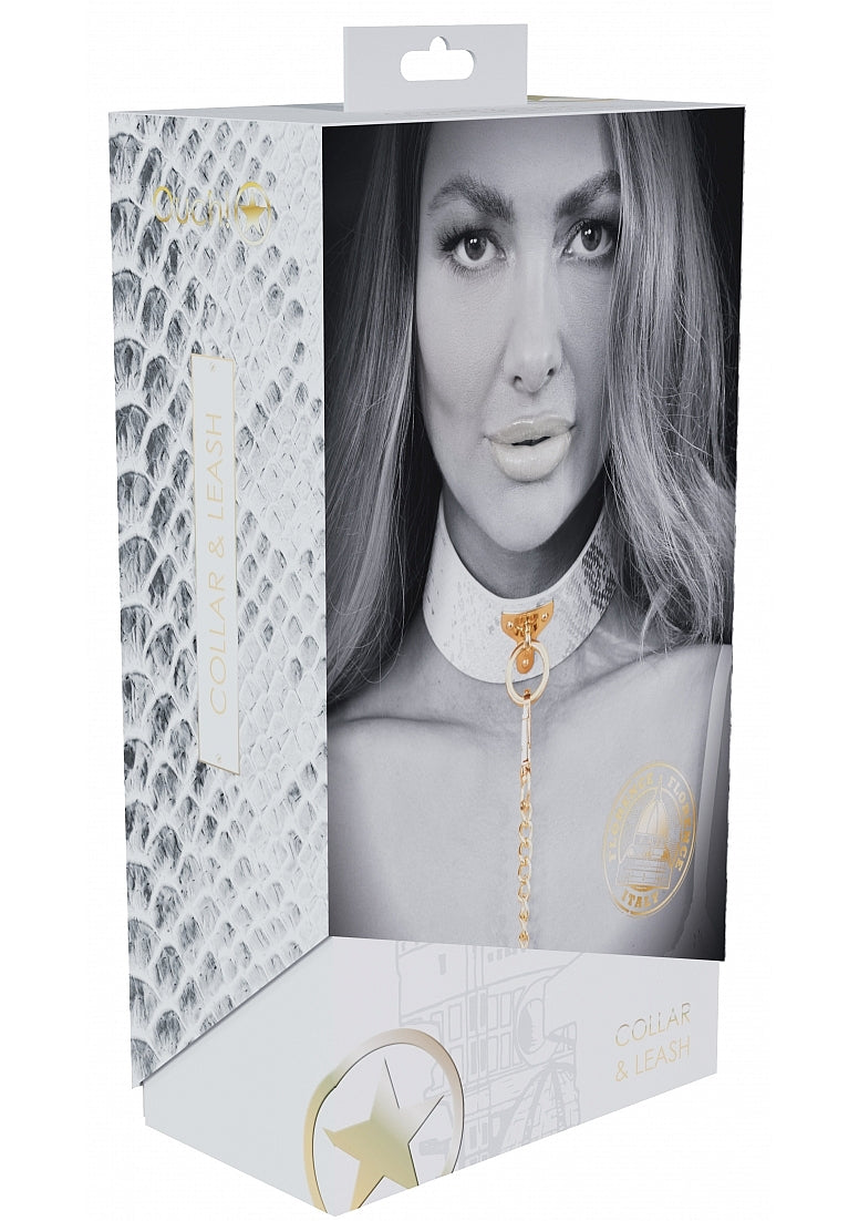 Ouch Florence Collection PU Leather Collar with Leash Set > Bondage Gear > Collars