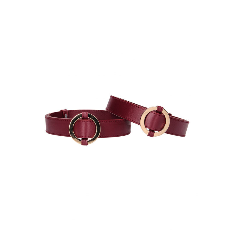 Ouch Halo Thigh Cuffs Burgundy – Adjustable Luxury Leg Restraints BDSM Accessory > Bondage Gear > Restraints Main image