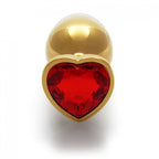 Ouch Heart Gem Gold Butt Plug Large > Anal Range > Jewel Butt Plugs