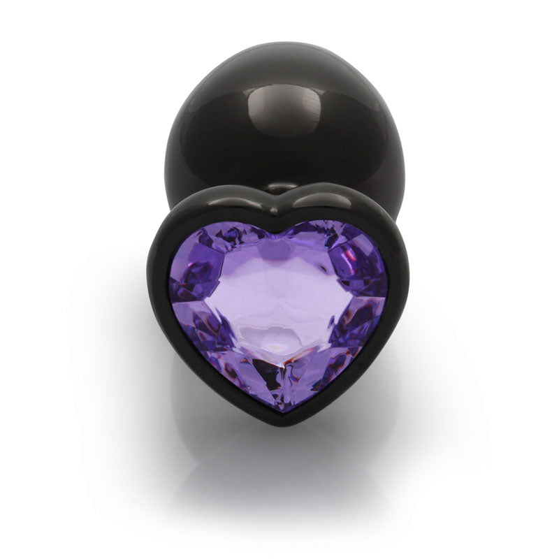 Ouch Heart Gem Gunmetal Large Butt Plug > Anal Range > Jewel Butt Plugs