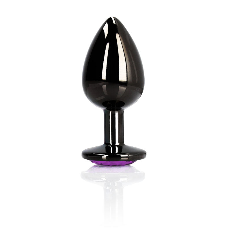 Ouch Heart Gem Gunmetal Large Butt Plug > Anal Range > Jewel Butt Plugs