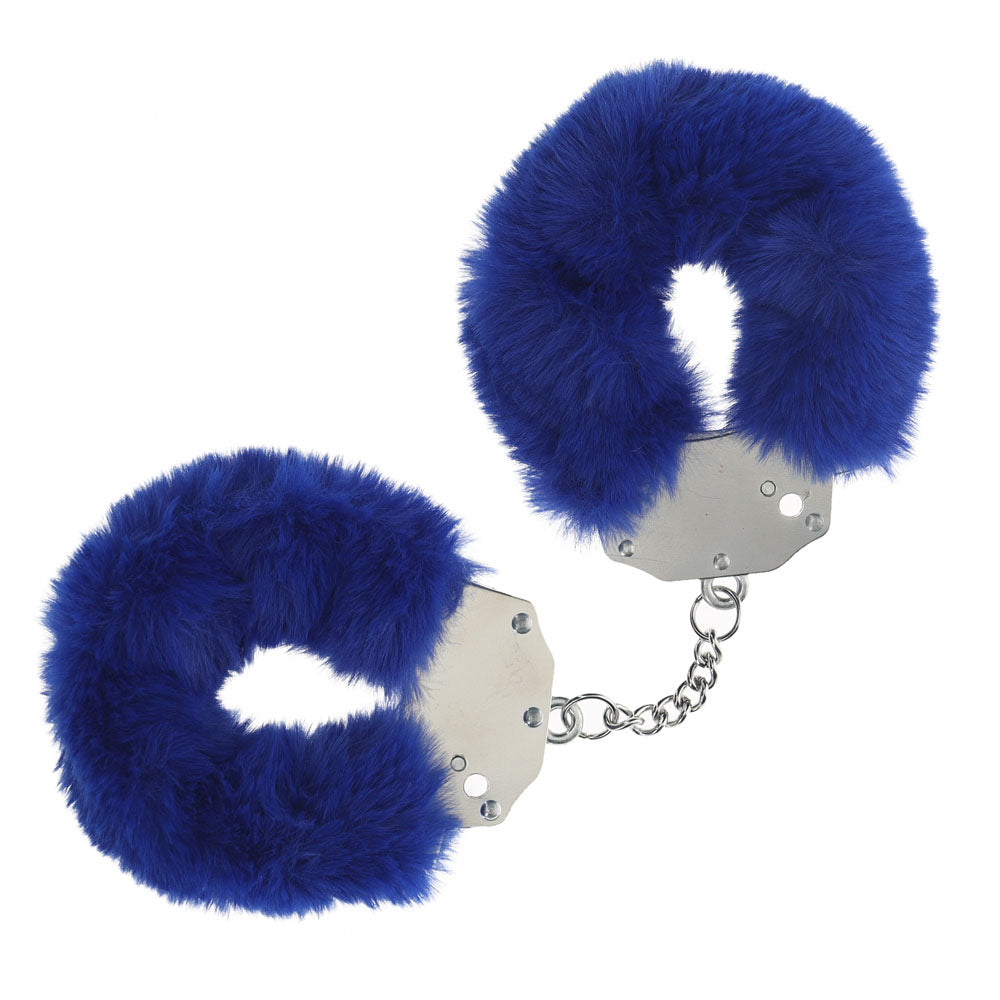 Ouch Heavy-Duty Fluffy Cuffs (Navy) – Soft Restraints for Intimate Play > Bondage Gear > Handcuffs