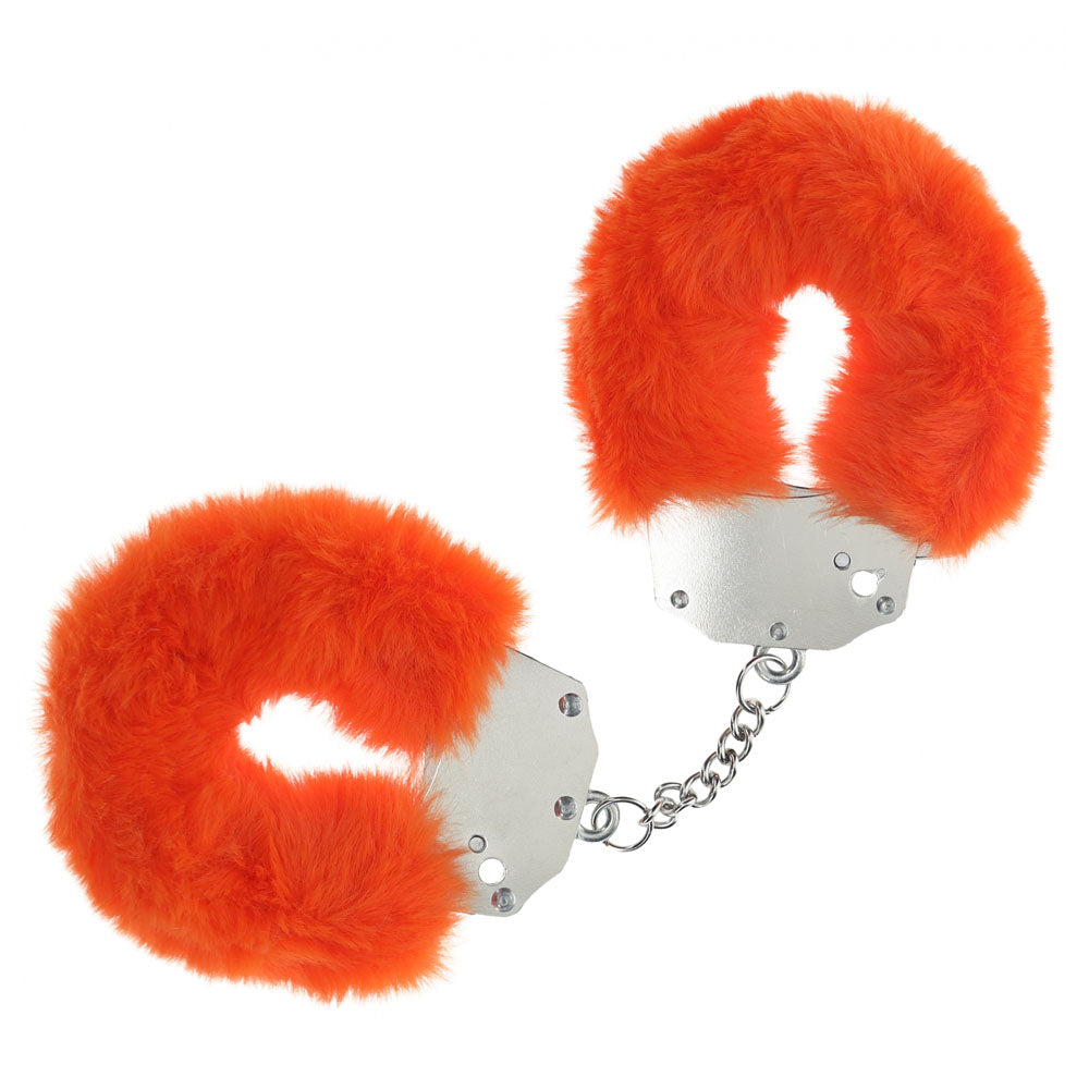 Ouch Heavy Duty Fluffy Cuffs Orange Plush Restraints > Bondage Gear > Handcuffs Main image