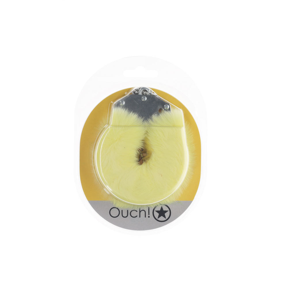 Ouch Heavy Duty Fluffy Cuffs Yellow Fluffy Restraints > Bondage Gear > Restraints