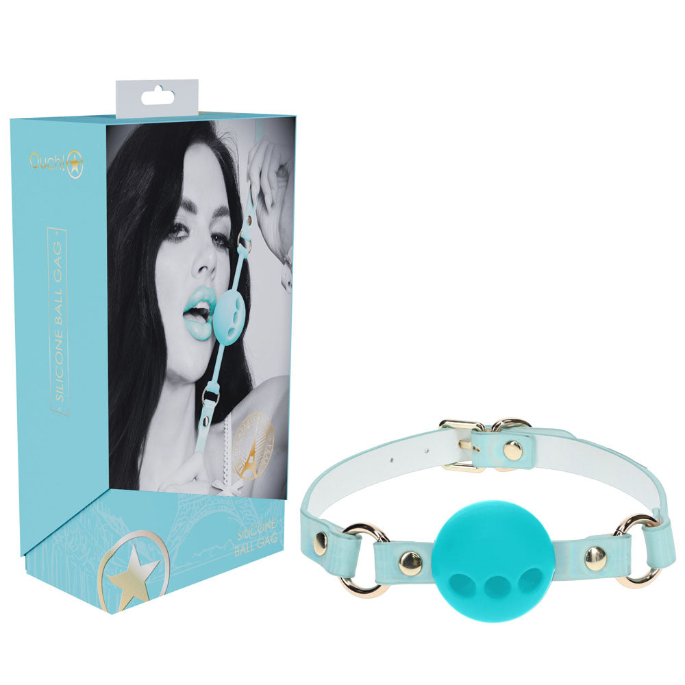 Ouch Paris Collection Silicone Ball Gag Blue Gags