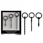 Ouch Urethral Sounding Plug Set Black Set of 3 Sizes > Sex Toys For Men > Sounding Rods