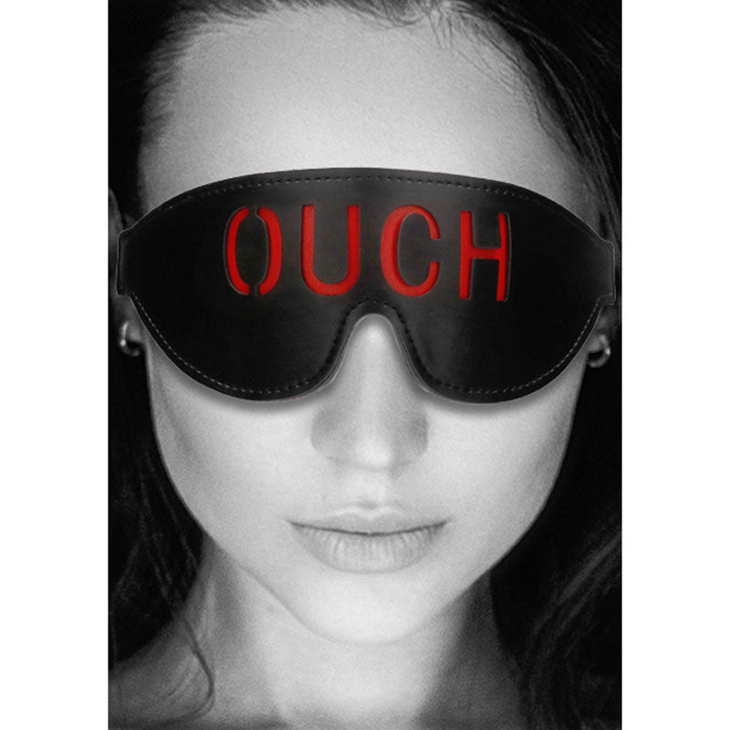 Ouch White Bonded Leather Eye Mask Ouch Eye Restraint Secondary image
