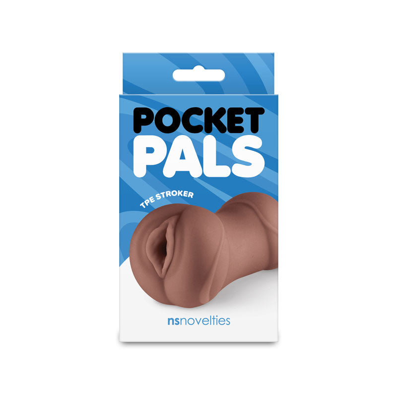 Pocket Pals Vagina Stroker (Brown) – Body-Safe Masturbator Strokers - Manual