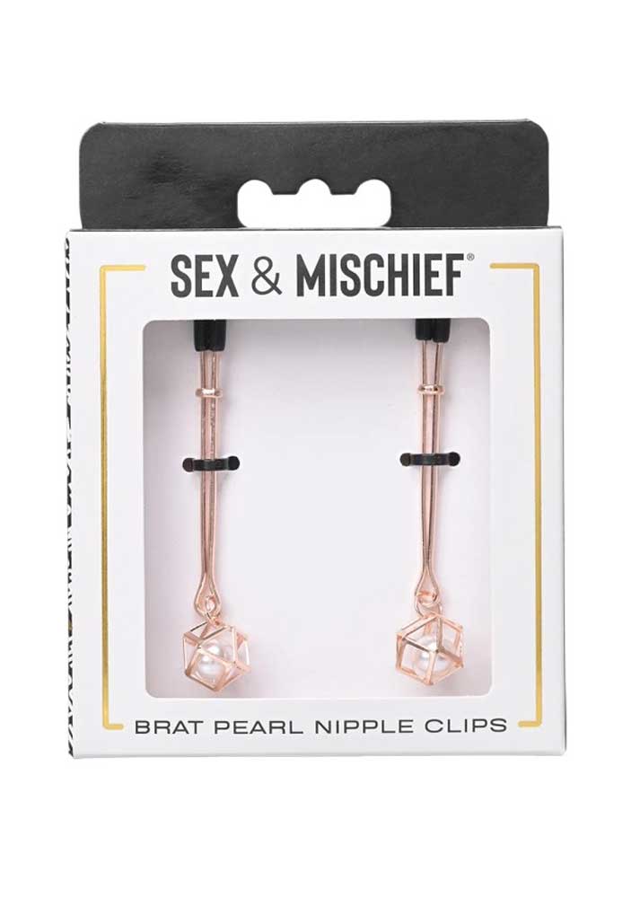 Sex & Mischief Brat Pearl Adjustable Nipple Clips – Set of 2 Clips > Sex Toys > Nipple Clamps