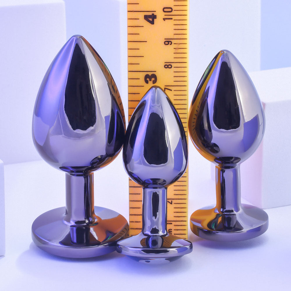 Playboy Pleasure 3 Ways Hematite Plated Metal Anal Plug Set > Anal Range > Butt Plug Kits