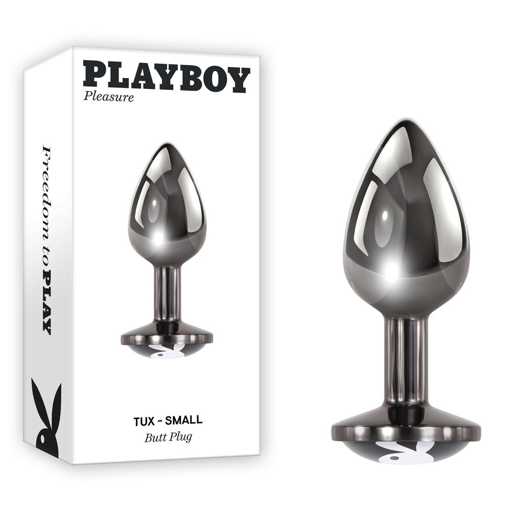 Playboy Pleasure TUX - Small - Metal 7.4 cm Small Butt Plug Chrome Butt Plugs