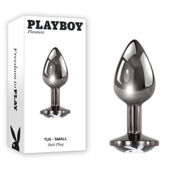 Playboy Pleasure TUX - Small - Metal 7.4 cm Small Butt Plug Chrome Butt Plugs