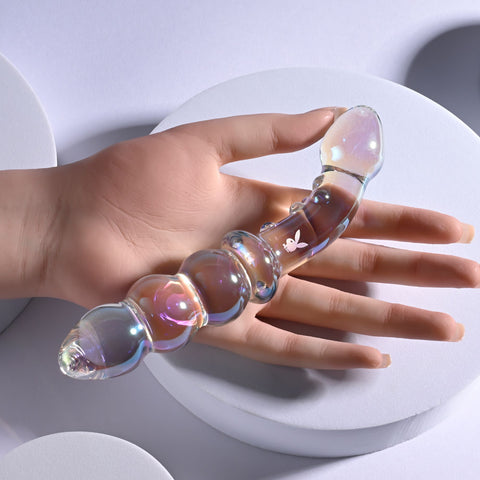 Playboy Pleasure JEWELS DOUBLE - Glass 17.1 cm Double Ended Dildo > Sex Toys > Glass