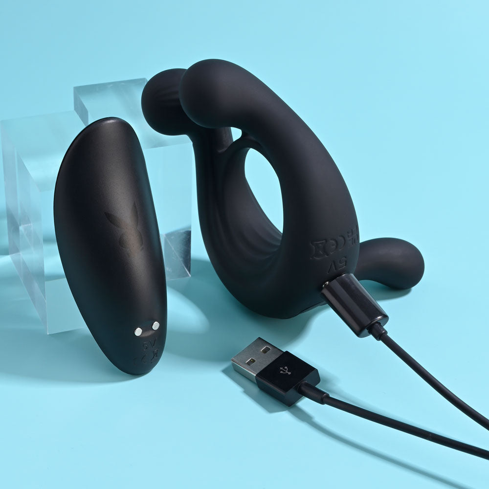 Playboy Pleasure Triple Play Vibrating Cock Ring > Cock Ring > Vibrating