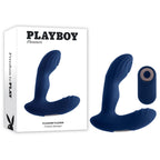 Playboy Pleasure PLEASURE PLEASER - USB Rechargeable Vibrating Prostate Massager with Wireless Remote Blue > Anal Range > Prostate Plugs