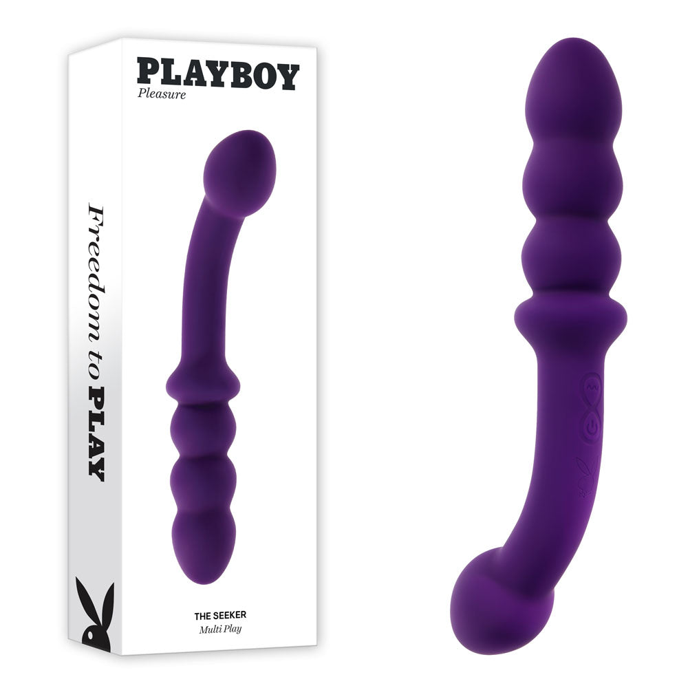 Playboy Pleasure THE SEEKER - 20.3 cm USB Rechargeable Double Ended Vibrator Purple > Dildos > Double Dildos Main image