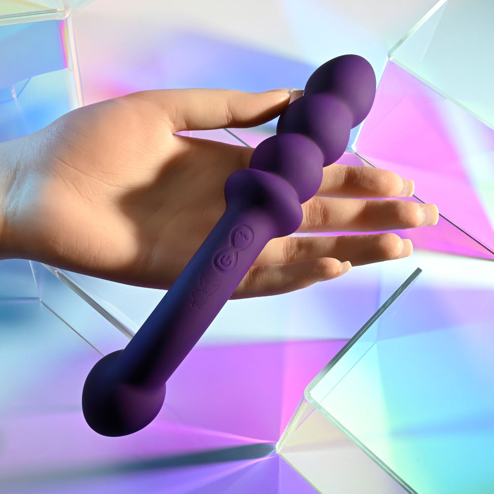 Playboy Pleasure THE SEEKER - 20.3 cm USB Rechargeable Double Ended Vibrator > Dildos > Double Dildos