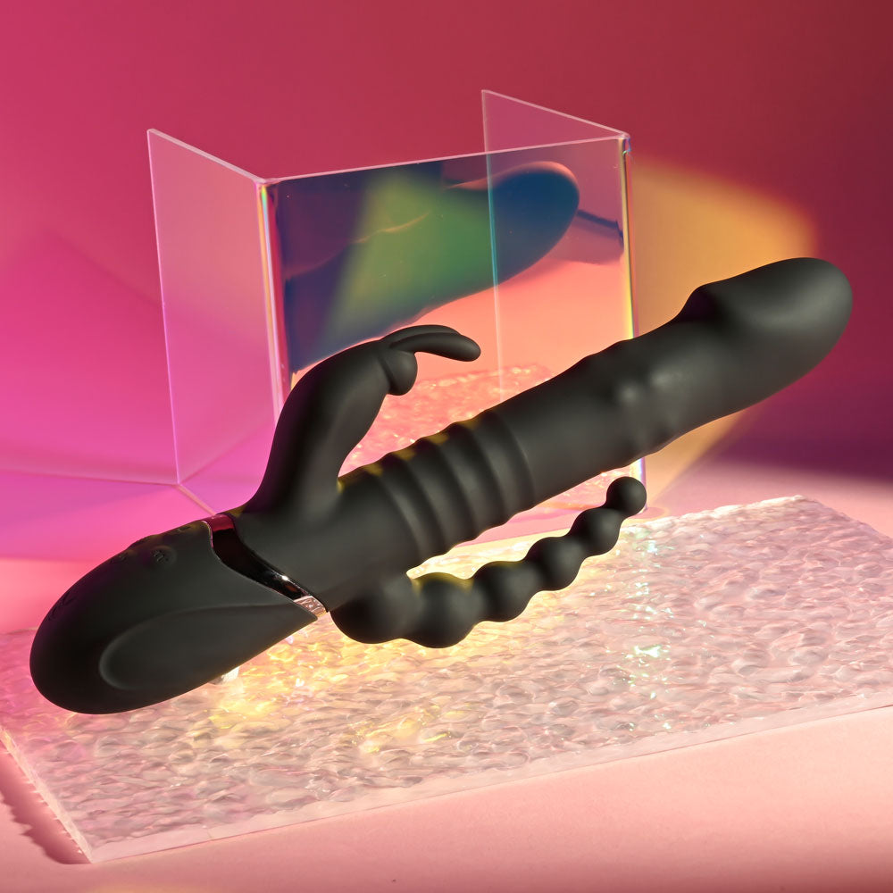 Playboy Pleasure BIG BUNNY ENERGY - 26.2 cm USB Rechargeable Rabbit Vibrator with Anal Beads > Vibrators > Ladies > Rabbit