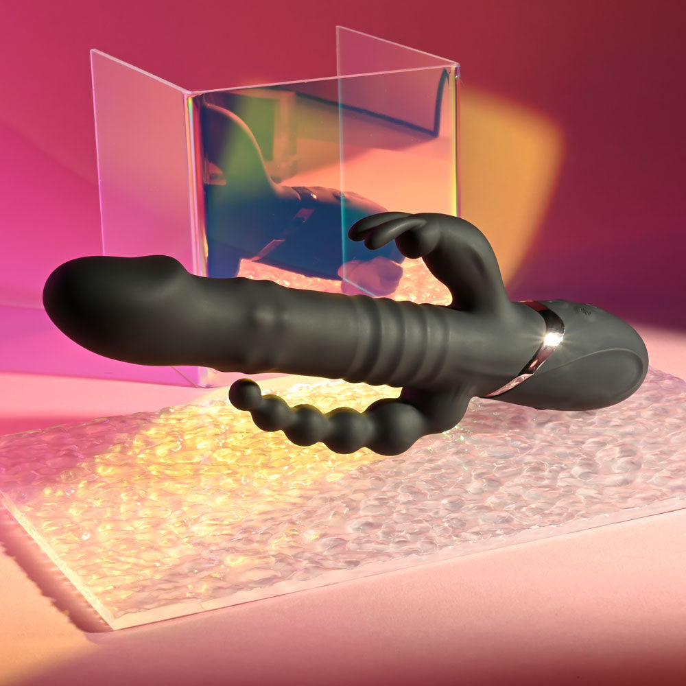 Playboy Pleasure BIG BUNNY ENERGY - 26.2 cm USB Rechargeable Rabbit Vibrator with Anal Beads > Vibrators > Ladies > Rabbit