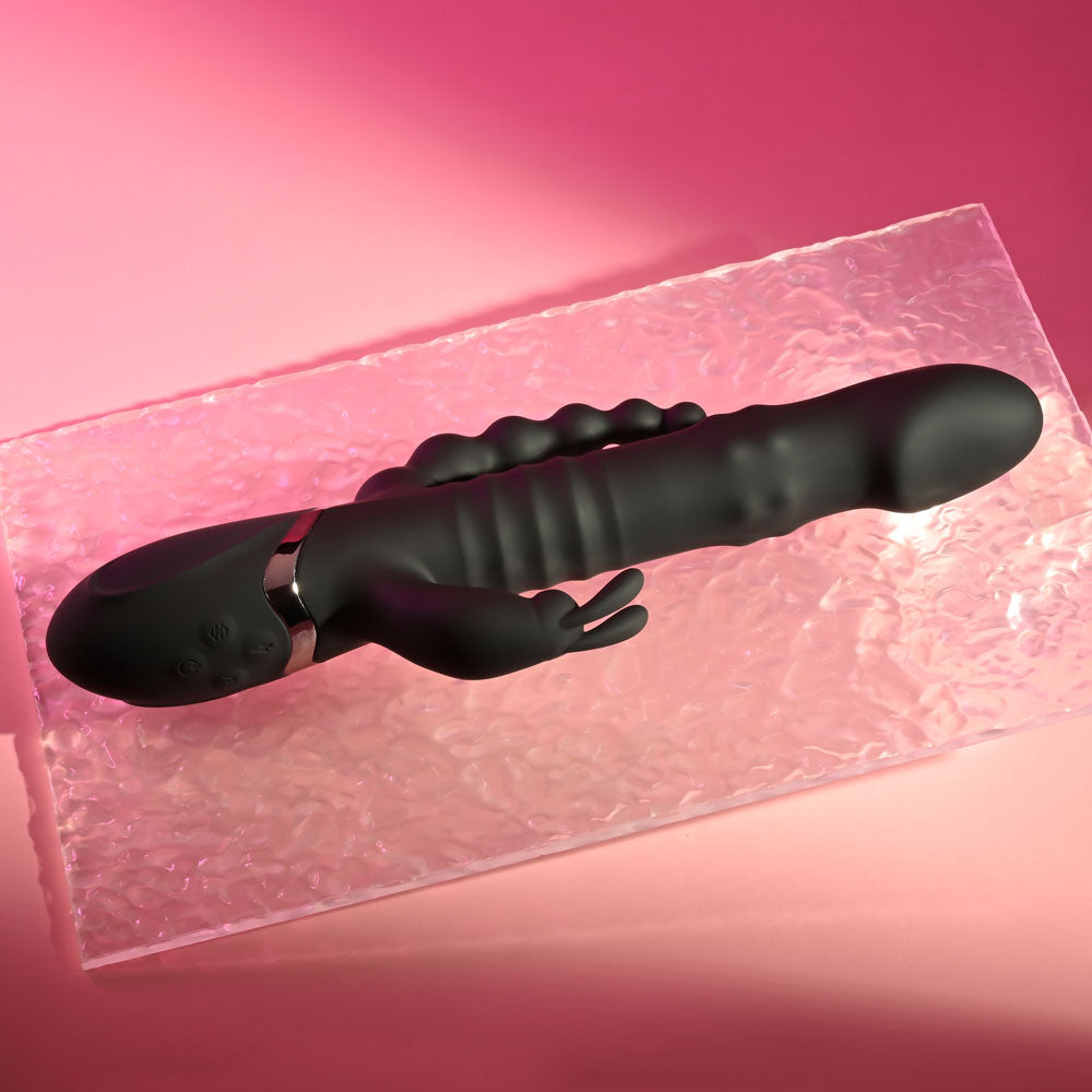 Playboy Pleasure BIG BUNNY ENERGY - 26.2 cm USB Rechargeable Rabbit Vibrator with Anal Beads > Vibrators > Ladies > Rabbit