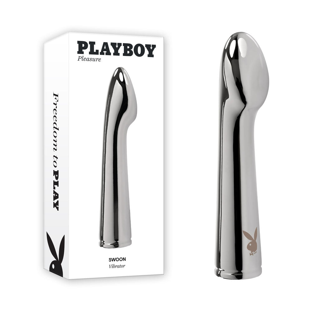Playboy Pleasure SWOON - 14 cm USB Rechargeable Vibrator Chrome > Vibrators > Standard Vibrators Main image