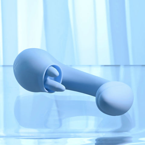 Playboy Pleasure SAPPHIRE SKY - 21.6 cm USB Rechargeable Vibrator with Double Tongue Stimulator VIBRATORS-RABBIT-MULTI