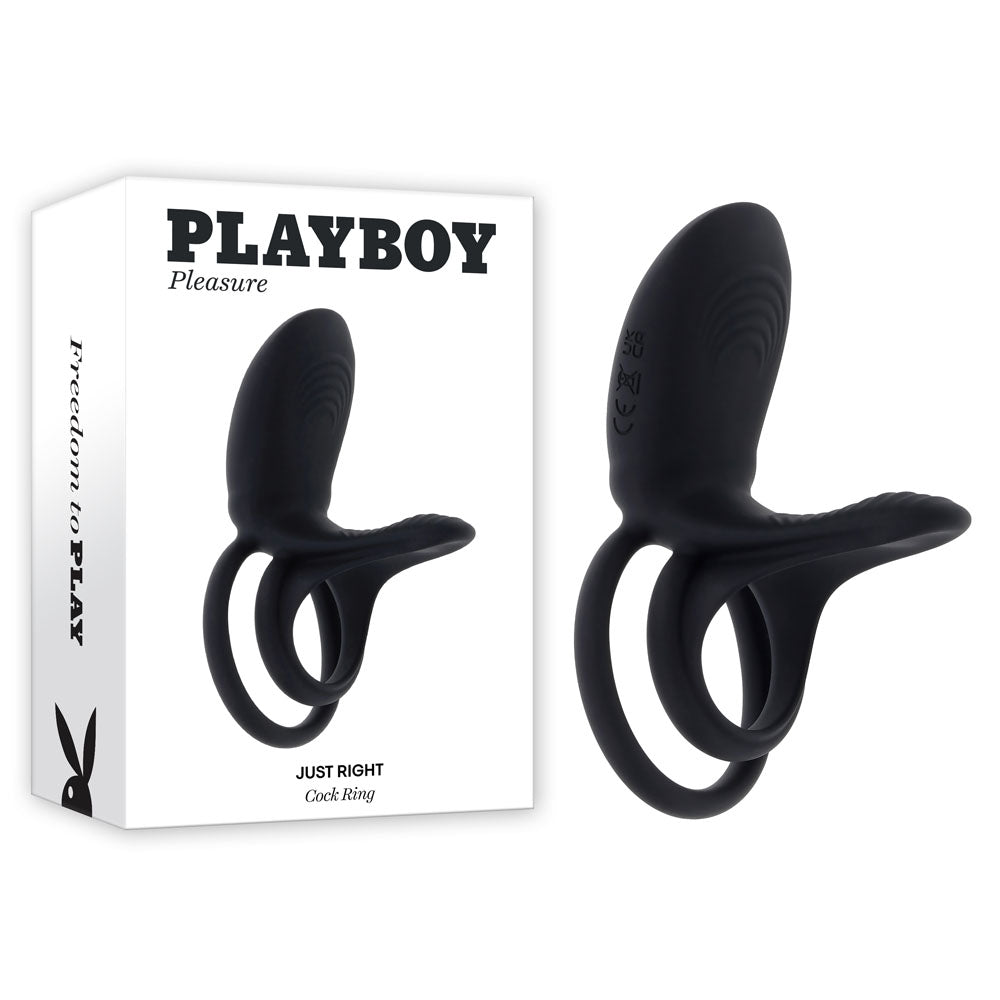 Playboy Pleasure JUST RIGHT -  USB Rechargeable Vibrating Cock & Balls Rings