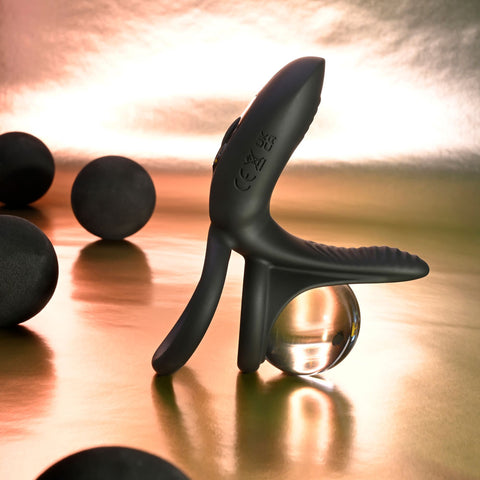 Playboy Pleasure JUST RIGHT - USB Rechargeable Cock & Balls Rings 11.7cm COCK RINGS