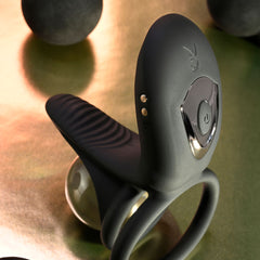 Playboy Pleasure JUST RIGHT -  USB Rechargeable Vibrating Cock & Balls Rings