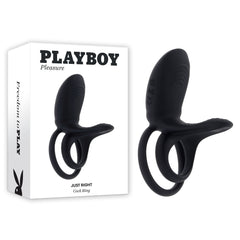 Playboy Pleasure JUST RIGHT -  USB Rechargeable Vibrating Cock & Balls Rings