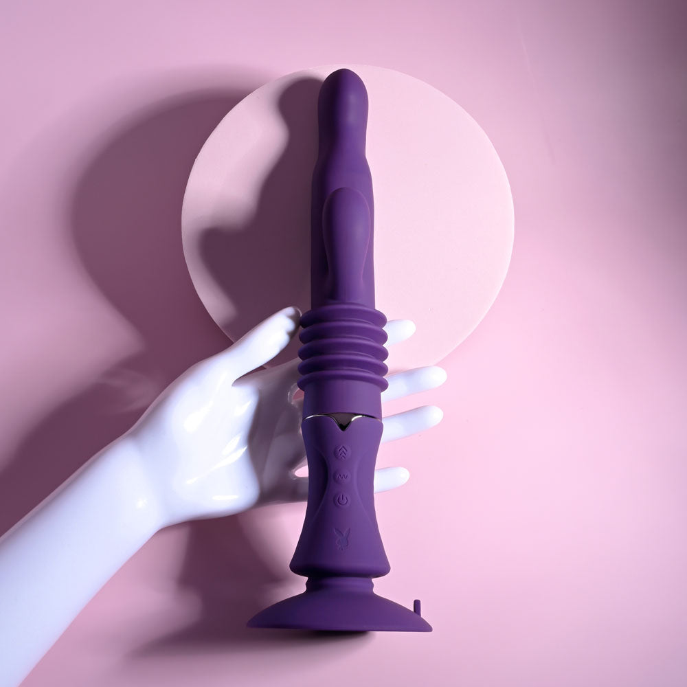 Playboy Pleasure Hoppy Ending – USB Rechargeable 29.2 cm Rabbit Vibrator > Vibrators > Ladies > Rabbit Multi