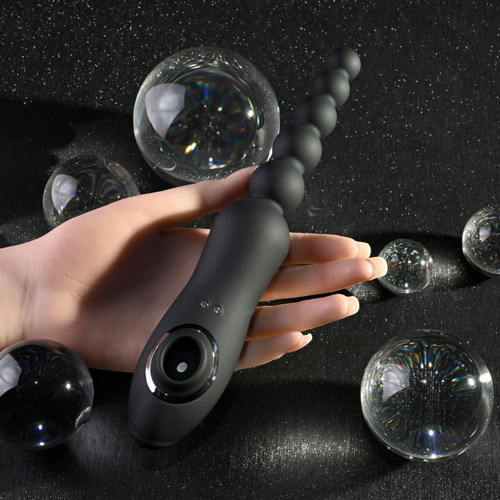 Playboy Pleasure LET IT BEAD - 23.1 cm USB Rechargeable Vibrating Anal Beads with Clitoral Suction > Anal Range > Anal Beads