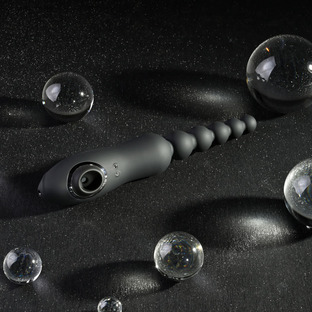 Playboy Pleasure LET IT BEAD - 23.1 cm USB Rechargeable Vibrating Anal Beads with Clitoral Suction > Anal Range > Anal Beads