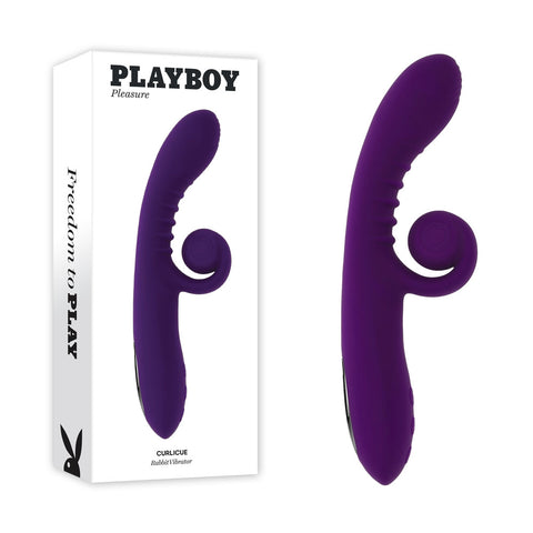 Playboy CURLICUE Rabbit Vibrator 23.5cm G-Spot Stimulation Purple VIBRATORS-RABBIT