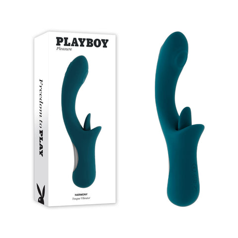 Playboy Pleasure HARMONY 22.9 cm USB Rechargeable Vibrator Blue VIBRATORS-RABBIT