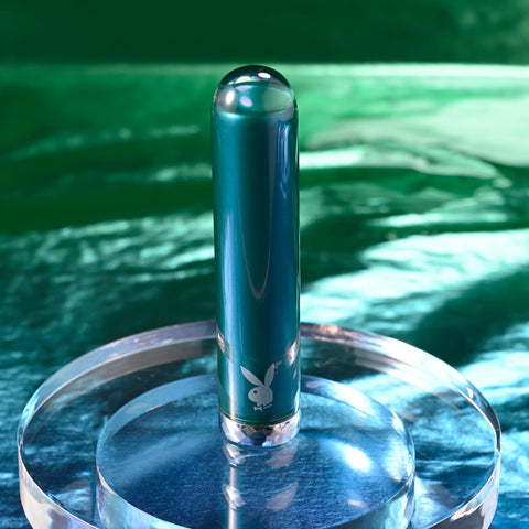 Playboy Pleasure EMERALD - Rechargeable Glass Tipped Bullet 9.1cm BULLETS