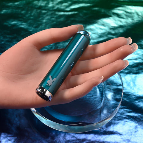 Playboy Pleasure EMERALD - Rechargeable Glass Tipped Bullet 9.1cm BULLETS