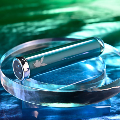 Playboy Pleasure EMERALD - Rechargeable Glass Tipped Bullet 9.1cm BULLETS